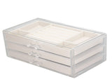 Acrylic Jewelry Organizer Clear Acrylic Beige Drawer Desk Storage Jewelry Box for Stud Earrings V1294-YM0715-3117220129511