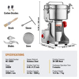 VEVOR 2000g Commercial Spice Grinder Electric Grain Mill Grinder High Speed V952-DDDPSGWYMJ208ZOH2V3