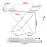 White 220W Electric Heated Towel Rack in Silver with 20 Bars for Fast Drying V178-59324