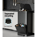 Devanti 70L Motion Sensor Bin Pedal Bins Automatic Black SB-70L-S20-BK