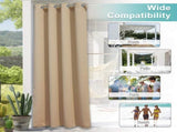 Waterproof Outdoor Patio Curtain, Blackout Gazebo Drape for Pergola, Porch and Privacy Screening, V1189-LC-AMZ-00230