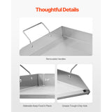 Stainless Steel Griddle, 32x16 inch Universal Flat Top Rectangular Plate, Gas Grill Griddle for BBQ V952-DCJPBXG3217INLUP8V0