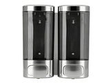Double Soap Dispenser Drip Proof Wall Mounted Gel Hand Soap Dispenser for Bathroom 320mlx2 Metal V1294-YM0901-3112250038412
