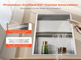 Shower Niche, 33.0 x 63.5 x 10.2 cm Recessed Wall Niche Double-layer, with Hollowed-out Divider, V952-BXGLYBKYS2C198038001V0