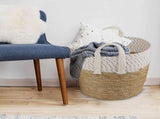 3 Piece Cotton Rope Stripe Carry Handles Storage Baskets Set V915-MB0052
