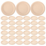 39Pcs Light Yellow Paper Platters Multipurpose Disposable Plates for Festival Events V1192-AZ-W-29804