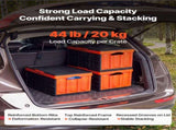 Plastic Collapsible Storage Bins with Lids, 45L 3Packs, Stackable Folding Storage Crates with V952-KZDSLCWXCHS4PZD9O001V0