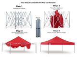 Wallaroo 3x3 PopUp Red Gazebo Marquee Outdoor Tent GAZ-POP-3X3-RD
