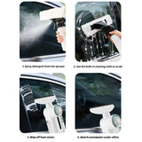 Electric Glass Scraper, 1200Pa Suction, Spray, Window Cleaner, Multi-Surface, Home Cleaning. V1232-BLJJS-002