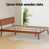Artiss Bed Frame Queen Size Wooden Bed Base Walnut SPLAY WBED-SPLAY-Q-WAL-AB