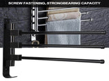 Home Hotel Bathroom Space Aluminum Moveable Multiple Rod Towel Rack Holder Storage OrganizerBlack 3 V1294-YM0901-3112200041816