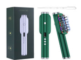 Green Vibrating Scalp Massager Comb - LED Therapy & Oil Infuser for Hair Growth V888-ELOSUNG26409