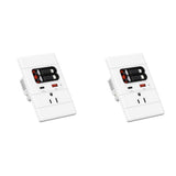 2X USB C Wall Outlet with GaN PD20W USB-C&USB-A&Retractable USB C/-Cables,Tamper-,15A 125V V1366-AZ2-W-14655