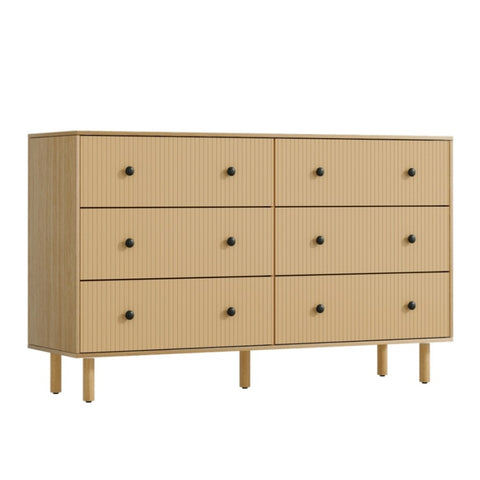 Artiss 6 Chest of Drawers Tallboy Cabinet - RUTH Pine FUR-S-CDR-FLU-01-WD-AB