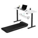 WalkingPad C2 Treadmill + ErgoDesk Automatic Standing Desk 1500mm in White/Black + Cable Management V420-KWTM-C2BK-A