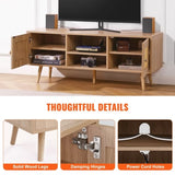 VEVOR Rattan TV Stand, Boho TV Cabinet for 55 inch TV, Mid Century Modern TV Stand, Rattan TV V952-TBDSJ47INXMSQ9ZW3V0