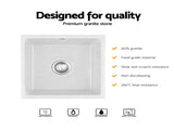 Cefito Kitchen Sink 45x45cm Granite Stone Sink Single Bowl White SINK-STONE-A-4545-WH