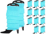12x LEG WARMERS Knitted Womens Costume Neon Dance Party Knit 80s BULK - Sky Blue V563-BR-12LEGWARMRS-SKYBLU