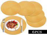 Braided Placemats for Dining Set of 6 - Round 15 inch Woven Heat Resistant Non-Slip Kitchen V1189-WXFWAL-20260319-01091
