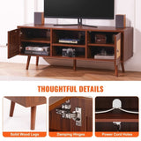 VEVOR Rattan TV Stand, Boho TV Cabinet for 55 inch TV, Mid Century Modern TV Stand, Rattan TV V952-TBDSJ47INHTMOXPGTV0