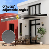 Instahut Retractable Folding Arm Awning Manual Sunshade 4Mx2.5M Grey AWN-B-ARM-40X25-GREY