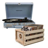 Crosley Cruiser Bluetooth Portable Turntable - Tourmaline Bundled Crosley Record Storage Crate V398-CRW8005FSC-TN4