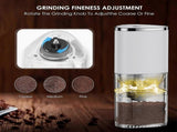 Electric Burr Coffee Grinder - Mini Automatic Bean Mill with LED Atmosphere Light V1263-JX-4443