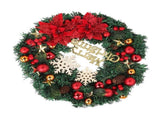 Christmas Wreath Snow Pine Cone Xmas Ball Wreath for Indoor Outdoor Holiday Decorations V1294-YM0512-3115220134811