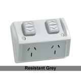 Clipsal GPO Switched Outlet Weatherproof Flush Mount Standard 2 Gang 10A 250V IP54 Horizontal V1202-V1-CLIWSCF227-2RG