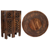 Scilla Rubber Wood Timber Round 45cm Side Table - Burnt Natural V315-WOTB-002-B