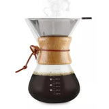800ml Pour Over Coffee Maker High Borosilicate Glass Manual Coffee Dripper with Stainless Steel V1294-YM0703-3113230034411
