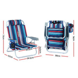 Gardeon Outdoor Chairs Beach Chair Backpack Cooler Storage Lightweight Fishing Blue ODF-BEACH-FC110-BL-2X