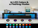 Artiss LED TV Unit & Coffee Table Set Storage Cabinet Black FUR-TV-COF-LED-BK