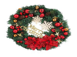 Christmas Wreath Snow Pine Cone Xmas Ball Wreath for Indoor Outdoor Holiday Decorations V1294-YM0512-3115220134811