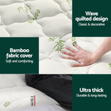 Giselle Bedding Pillowtop Mattress Topper 7.5cm Thick Bamboo Pad for Back Pain Relief Washable TOPPER-BAM75-K