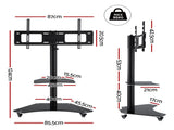 Artiss 40-100" TV Stand Mount Bracket Universal Adjustable Height with Wheels TV-MOUN-W04-100-BK
