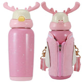 Portable Cute Stainless Steel Thermal Insulation Water Bottle with Straw for Children 500mlPink V1294-YM0901-3117200122913