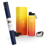 Jade Yoga Voyager Mat - Midnight & Iron Flask Wide Mouth Bottle with Spout Lid, Fire, 32oz/950ml V398-JY-668MB-IFB