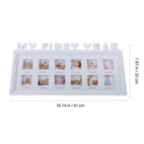 First Year Keepsake Photo Frame 41x20cm Synthesis Board for Cherished Memories and V1192-AZ-W-27348
