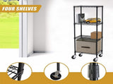 Modular Wire Storage 60x60cm Steel Shelving Black With Wheels For Garage Warehouse Or Kitchen V63-841251
