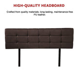 PU Leather Queen Bed Deluxe Headboard Bedhead - Brown V63-768255