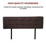PU Leather Queen Bed Deluxe Headboard Bedhead - Brown V63-768255