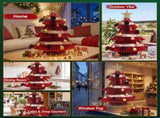 Jingle Jollys Paper Christmas Tree 47CM w/ Star Topper Xmas Decoration Tabletop Red DIY Ornament Set PAPER-TABLE-TR-38-RD