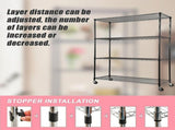 Modular Wire Storage 120x60cm Steel Shelving Black With Wheels For Garage Warehouse Or Kitchen V63-841351