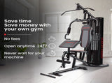 PROFLEX Multi-Station Compact Home Gym Set, 150lbs Weight Plates- M8000 V219-FTNHGMPF8RDA
