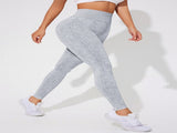 2 PCS Women's High Waistedeamless Yoga Leggings Washed Black and Light Grey Activewear Tightsize V888-ELOSUNG44896