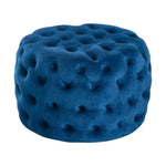 Round Velvet Ottoman in Navy V264-OTM-802V-BLU