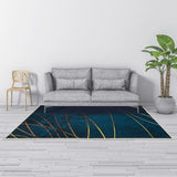 200x300cm Large Floor Blue Teal Rug Modern Area Carpet for Bedroom & Lounge V63-838311