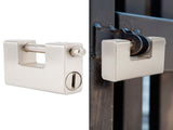 High Security Padlock Rectangular Thick Shackle AntiTheft Iron DShaped Door Lock V1294-YM0901-3114200082511