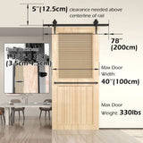 Sliding Barn Door Hardware Kit Heavy Duty Rust Resistant 2M V178-66895